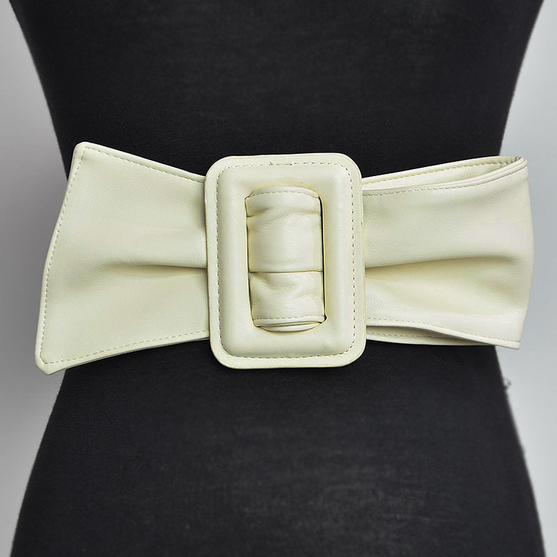 Pu imitation sheepskin wide belt