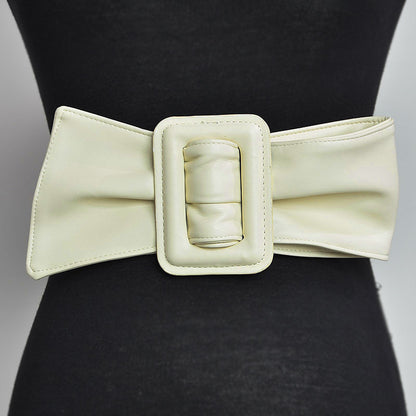 Pu imitation sheepskin wide belt