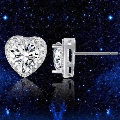 Copper inlaid 5A zircon only loves you stud earrings