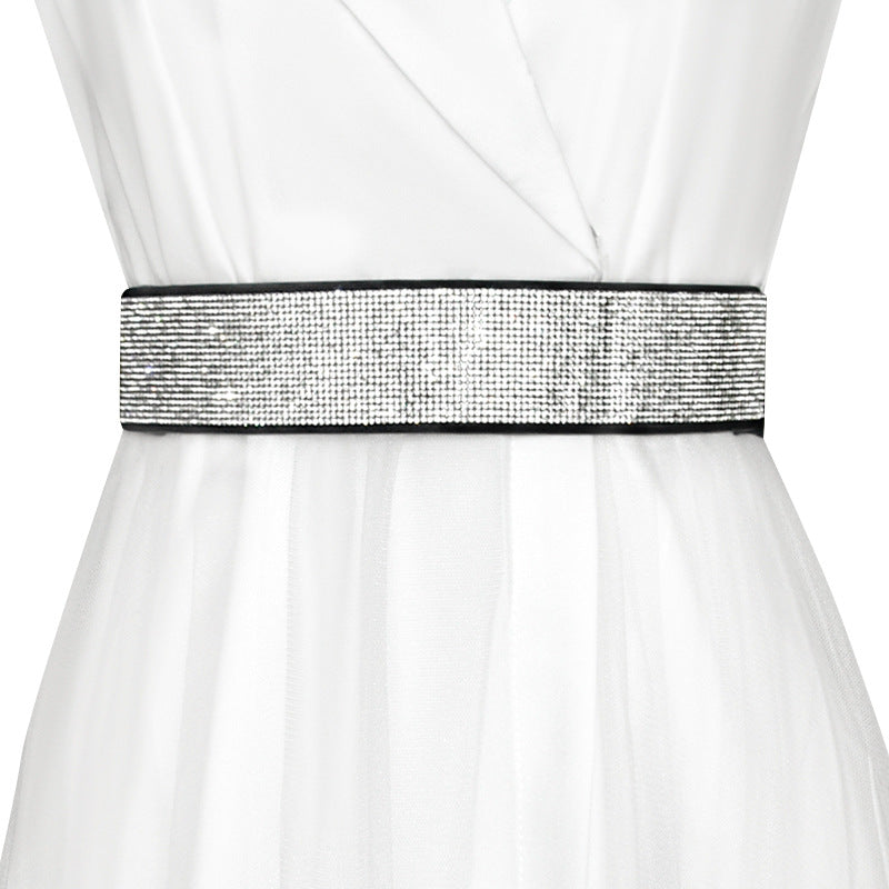 hot  sale Handmade rhinestone inlaid elastic waist seal