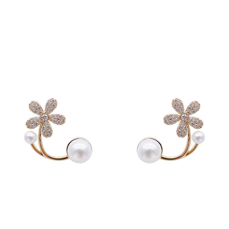 Pearl flower earrings new