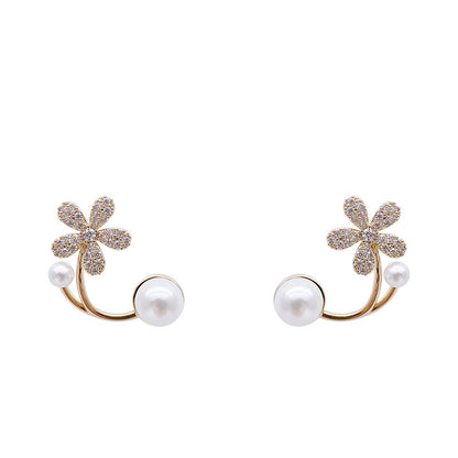 Pearl flower earrings new