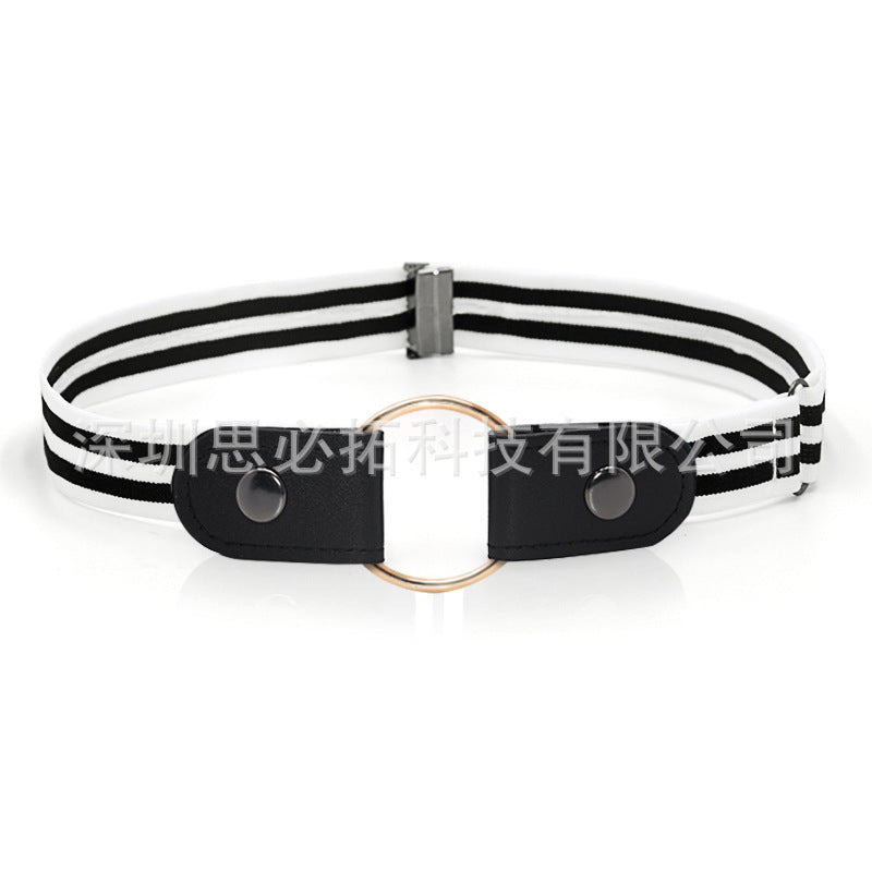 Braided leather button belt