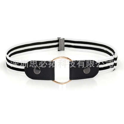 Braided leather button belt