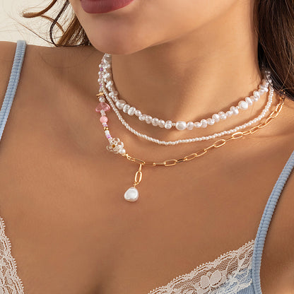 Splicing chain acrylic love necklace
