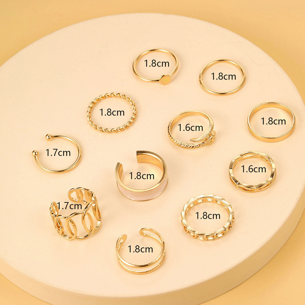Snake & Geometric Ring Set (11 pcs)