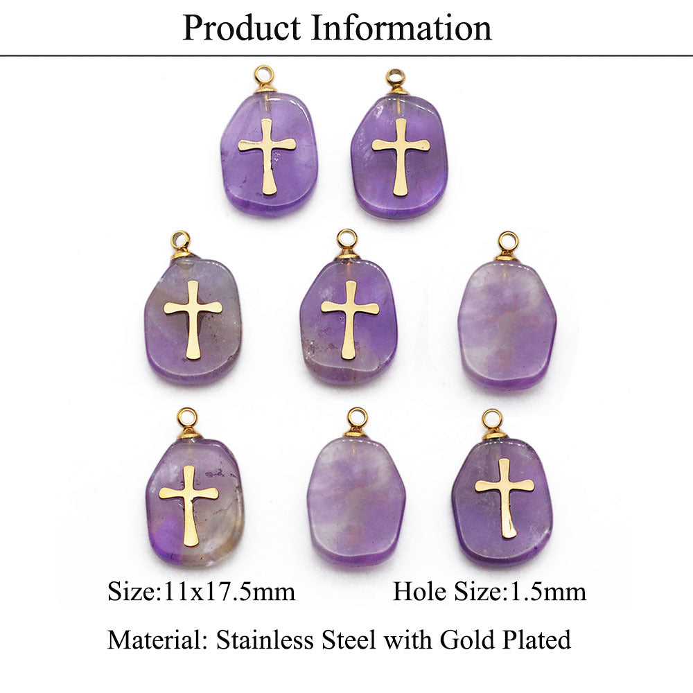 3 pcs/titanium-clad steel Tree of Life pendant Virgin Mary Cross