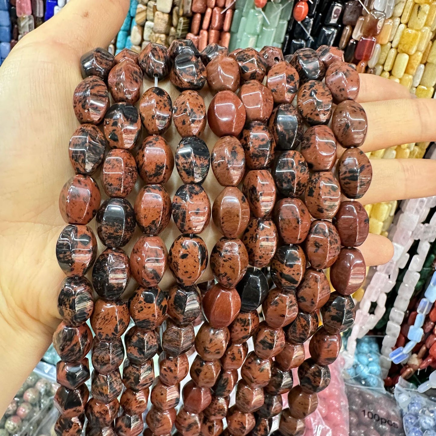 Cristal 28pcs contas de arroz hexagonais 10*14MM contas soltas 