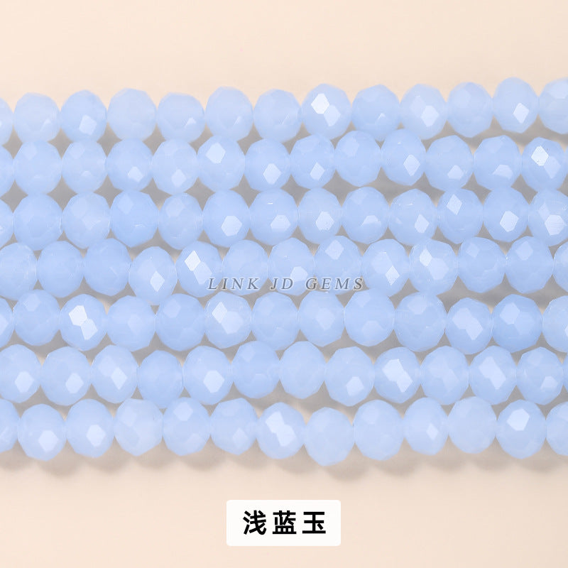 Colored crystal glass flat beads loose beads