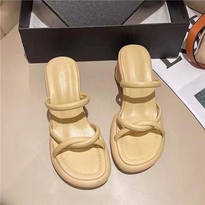 Thick heel fashion women's shoes ins