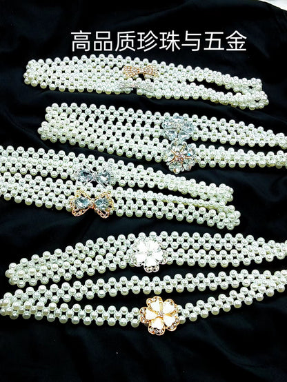 French Vintage Pearl Belt