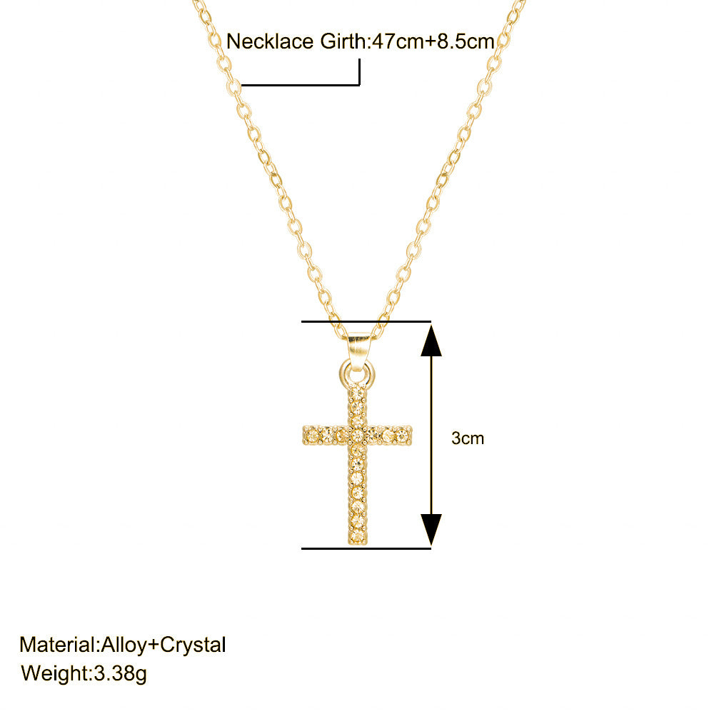 Hip-Hop Zircon Cross Necklace