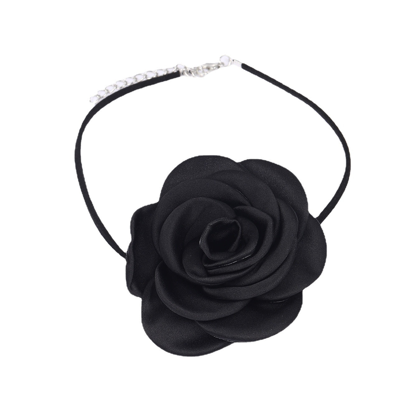 Flocked Rose Choker Necklace