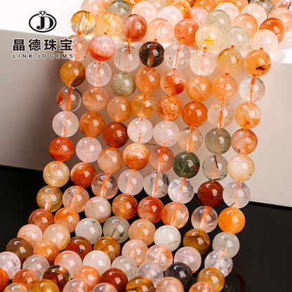 A goods red rabbit hair crystal round beads red hair crystal loose beads