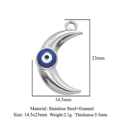 3 pcs/pack stainless steel geometric round sun eye pendant