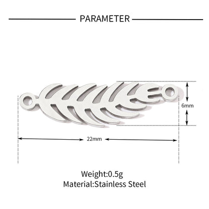 20 pcs/pack Panda wing leaf titanium steel pendant