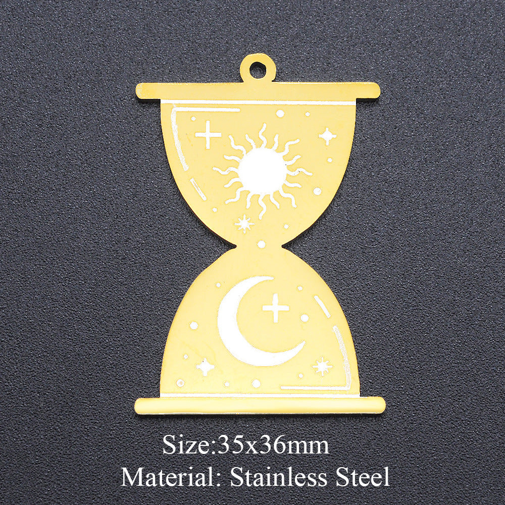 5 piezas/paquete, colgante de sol con forma de ojo de reloj de arena. 