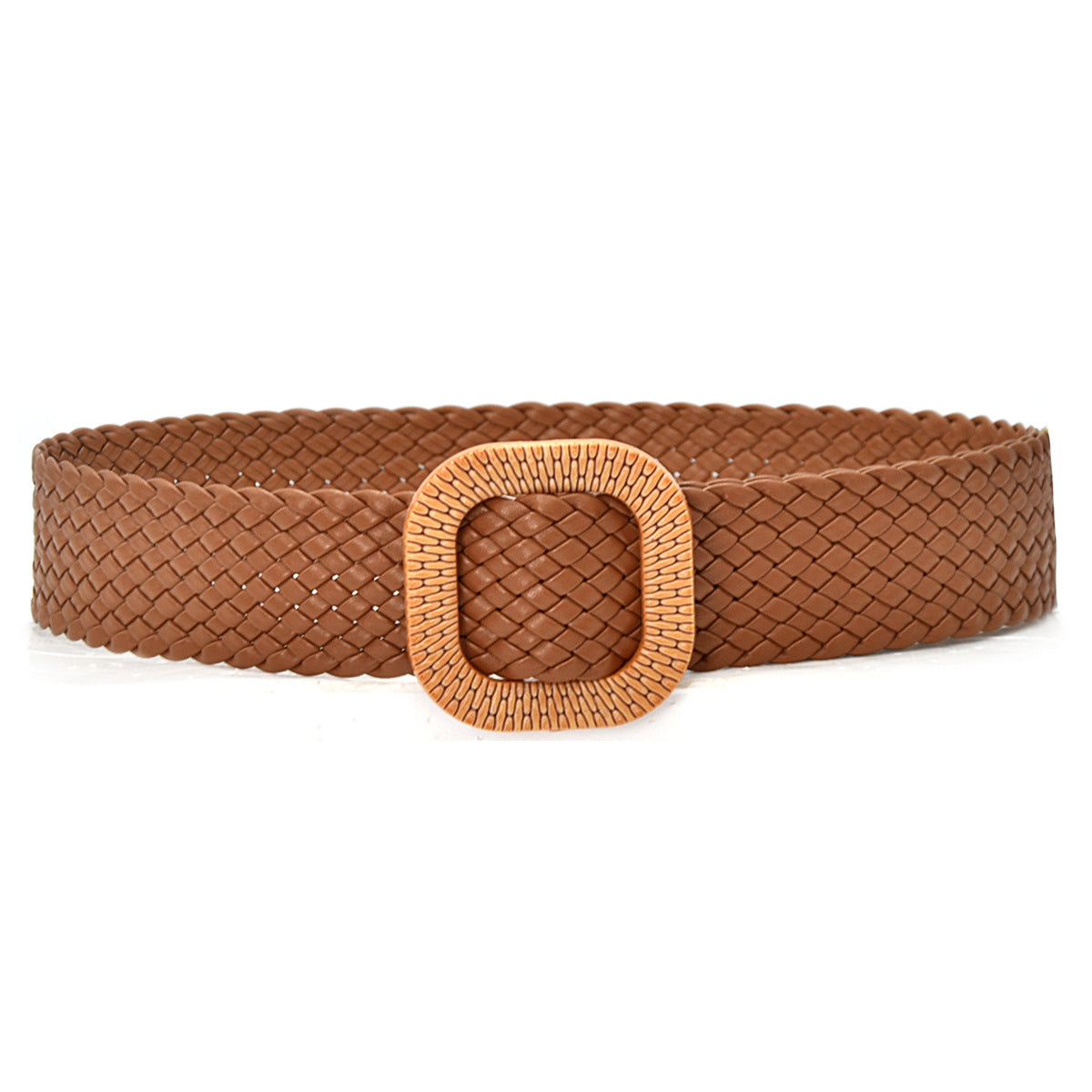 Colorful Round Buckle Belt Versatile Braided