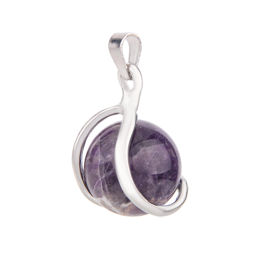 Pingente em forma de U com conta giratória livre de cristal 