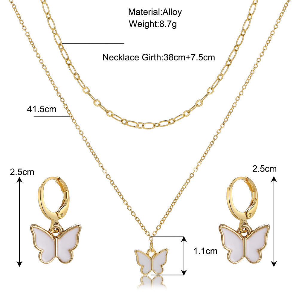 Butterfly Pendant Jewelry Set