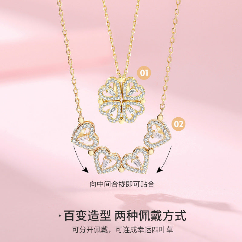 18K rose gold titanium steel necklace