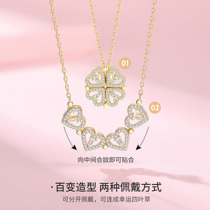 18K rose gold titanium steel necklace