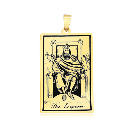 5 pcs/pack, gold tarot titanium steel pendant.