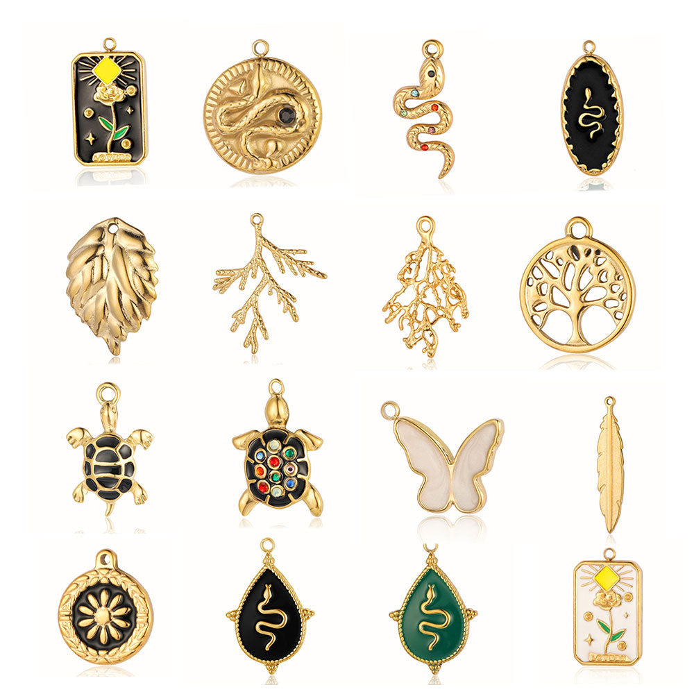 Branches Leaves Tree of Life Flowers Stainless Steel Pendant