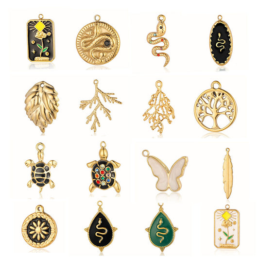 Branches Leaves Tree of Life Flowers Stainless Steel Pendant