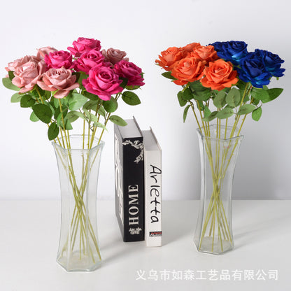 Simulation velvet rose corner rose flower