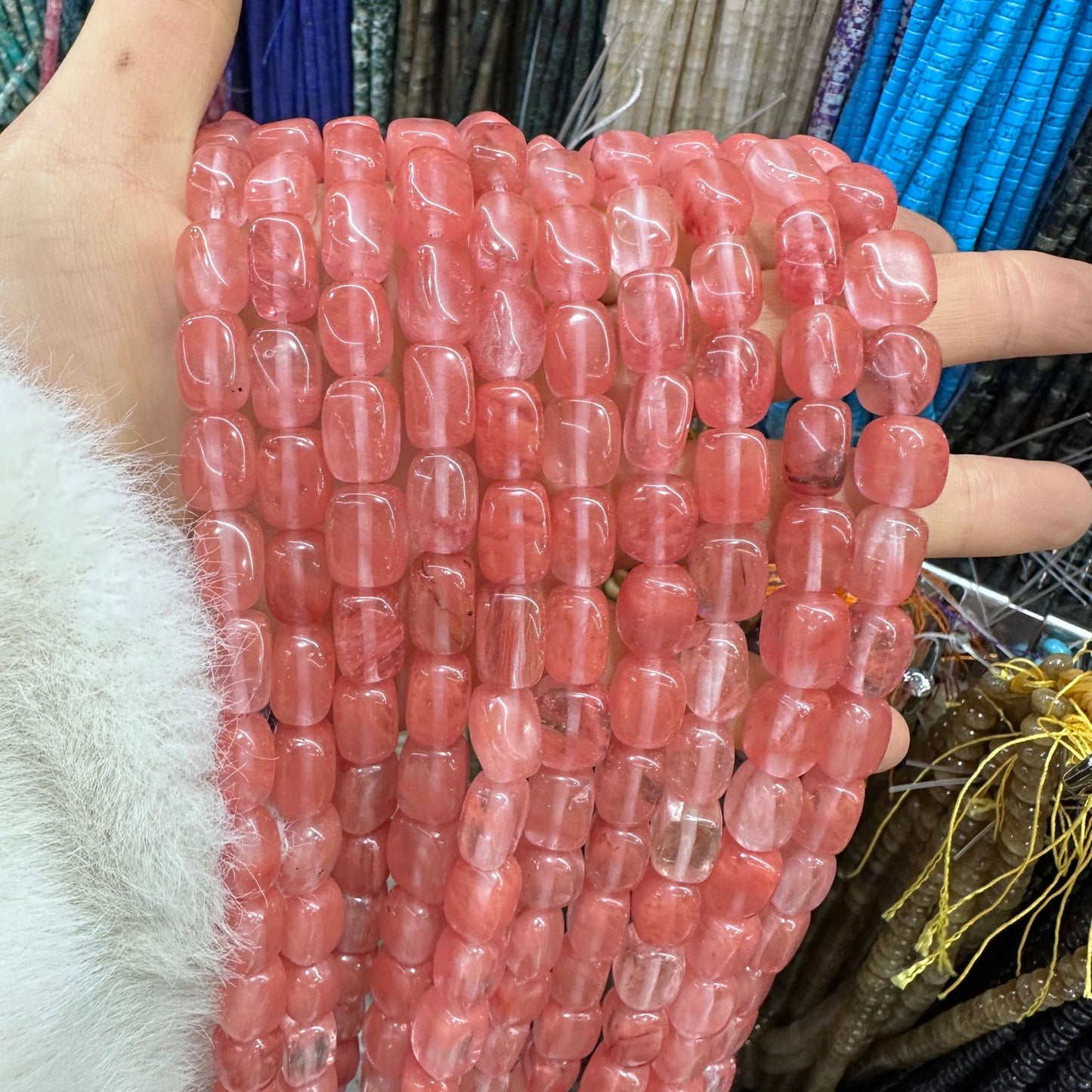 8*12mm natural stone lapis lazuli agate rounded square beads