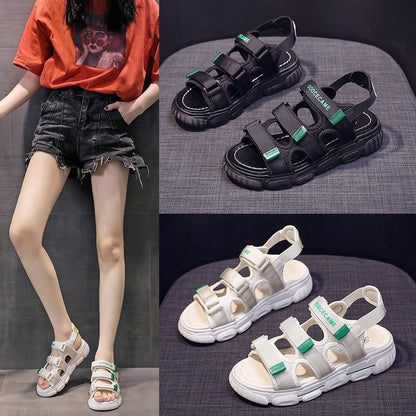 Velcro platform muffin shoes sandals