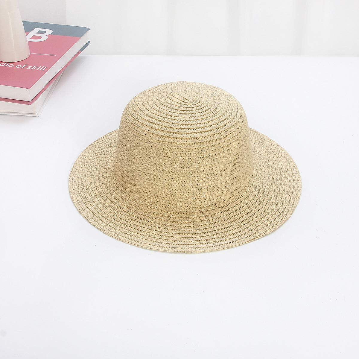 29cm Children's Flat-Brim Straw Hat Summer