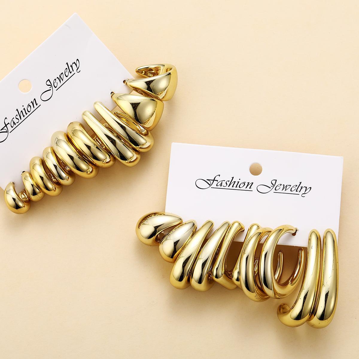 Geometric Combination Earrings Set