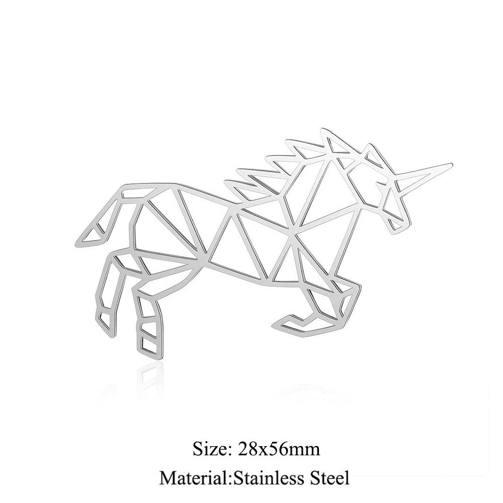 5 pcs/titanium steel large accessories paper-cut animal pendant