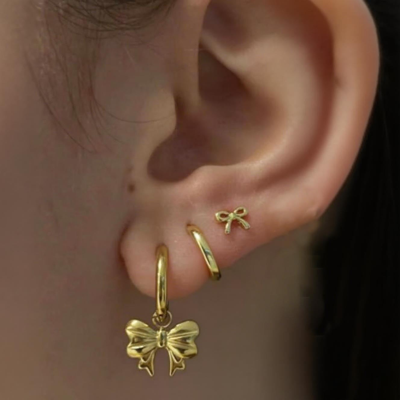 Zirconia Twist Hoop Earring Set (3pc)