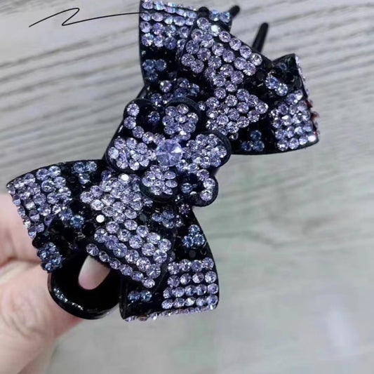 Leopard print butterfly three-tooth grab clip hair accessories
