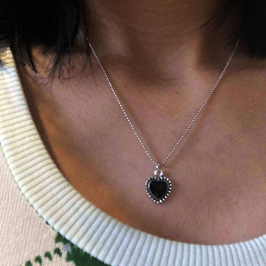 Black Heart Pendant Necklace