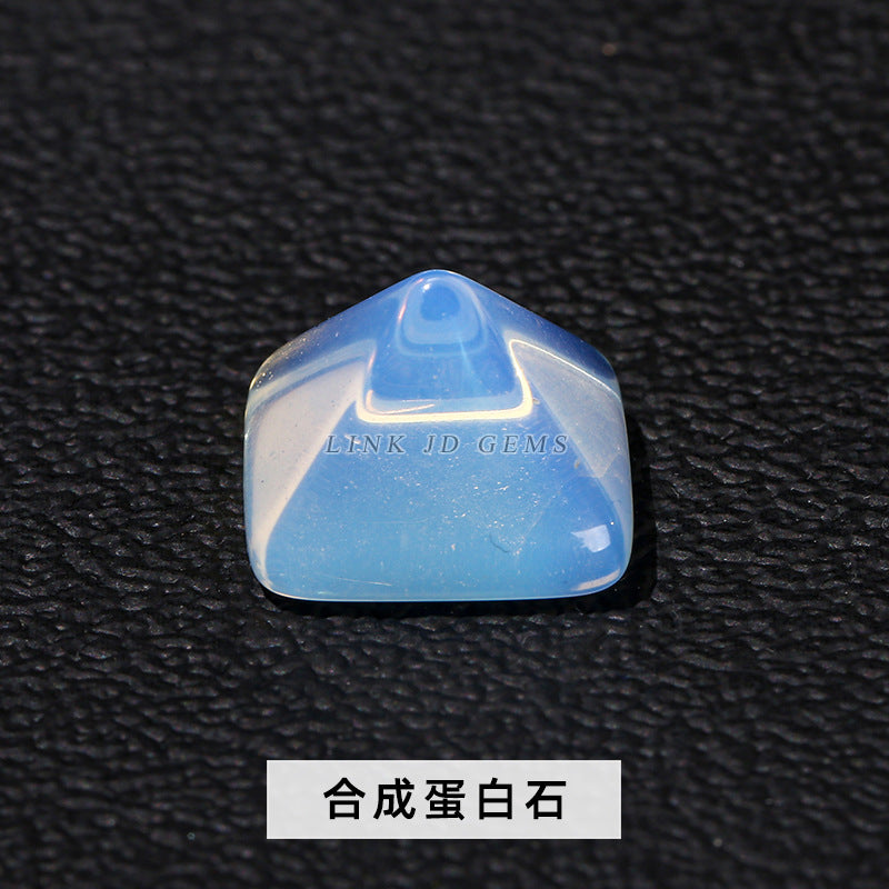 Crystal pyramid ring surface agate jade ring surface