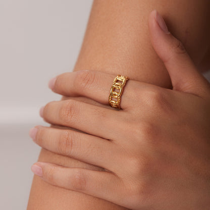 Steel twist chain open ring jewelry