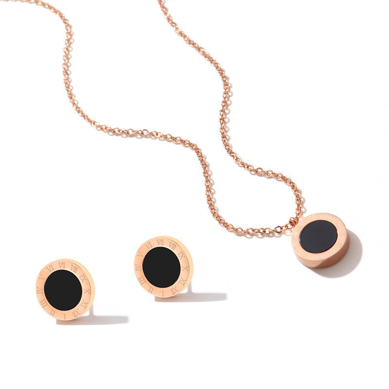 Rose gold titanium steel high-end necklace