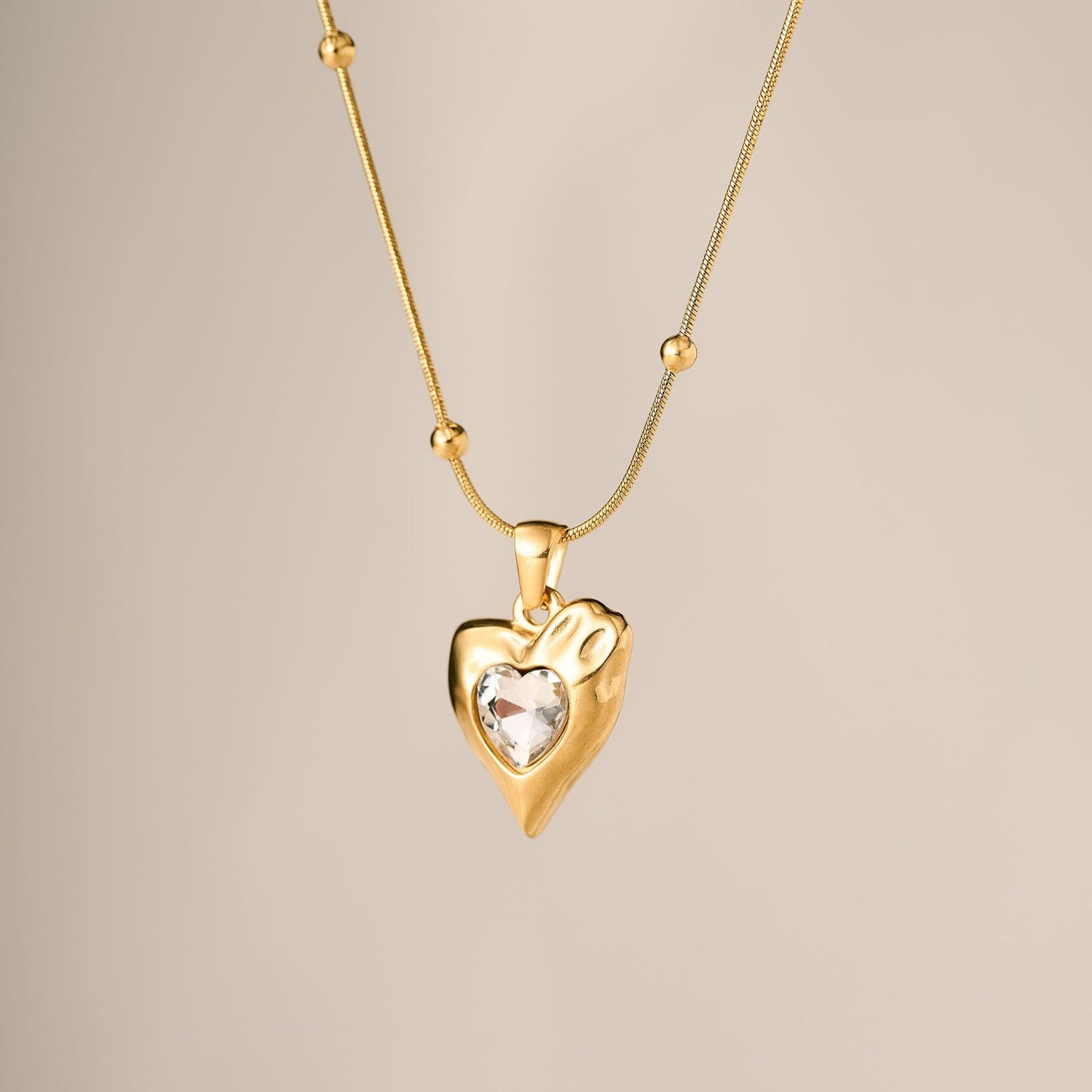 Stainless Steel Irregular Heart Necklace