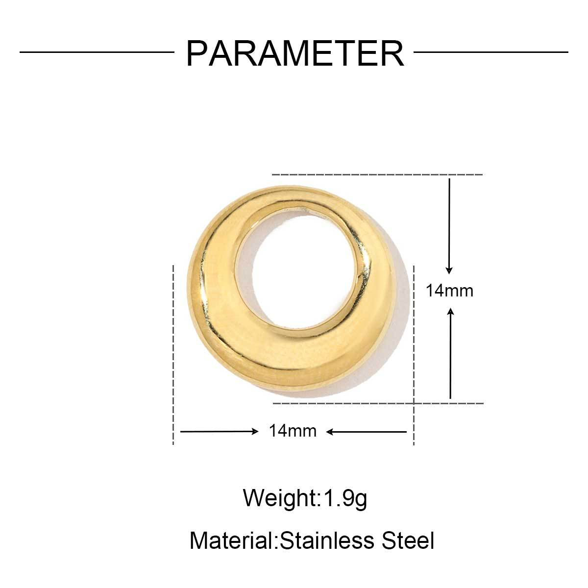 French hollow geometric love titanium steel pendant