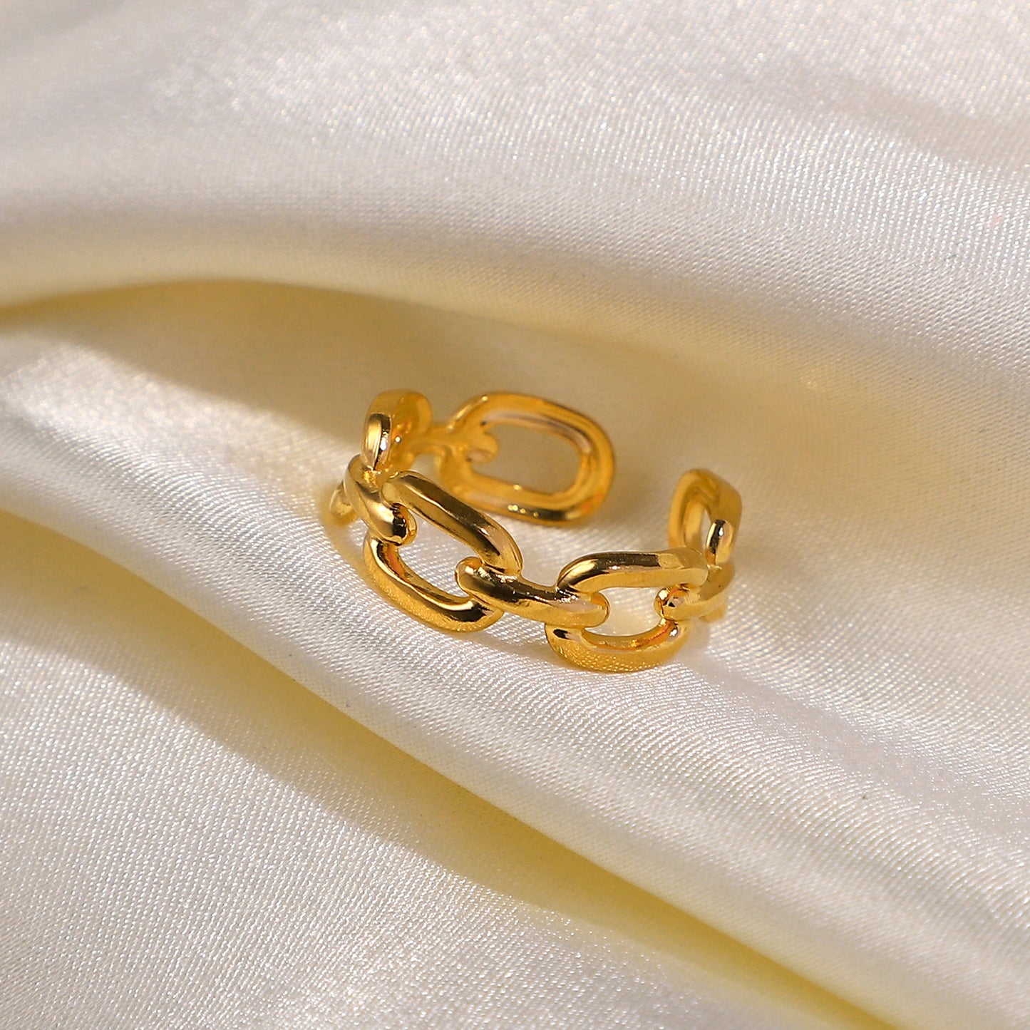 Square Buckle Chain Open Ring