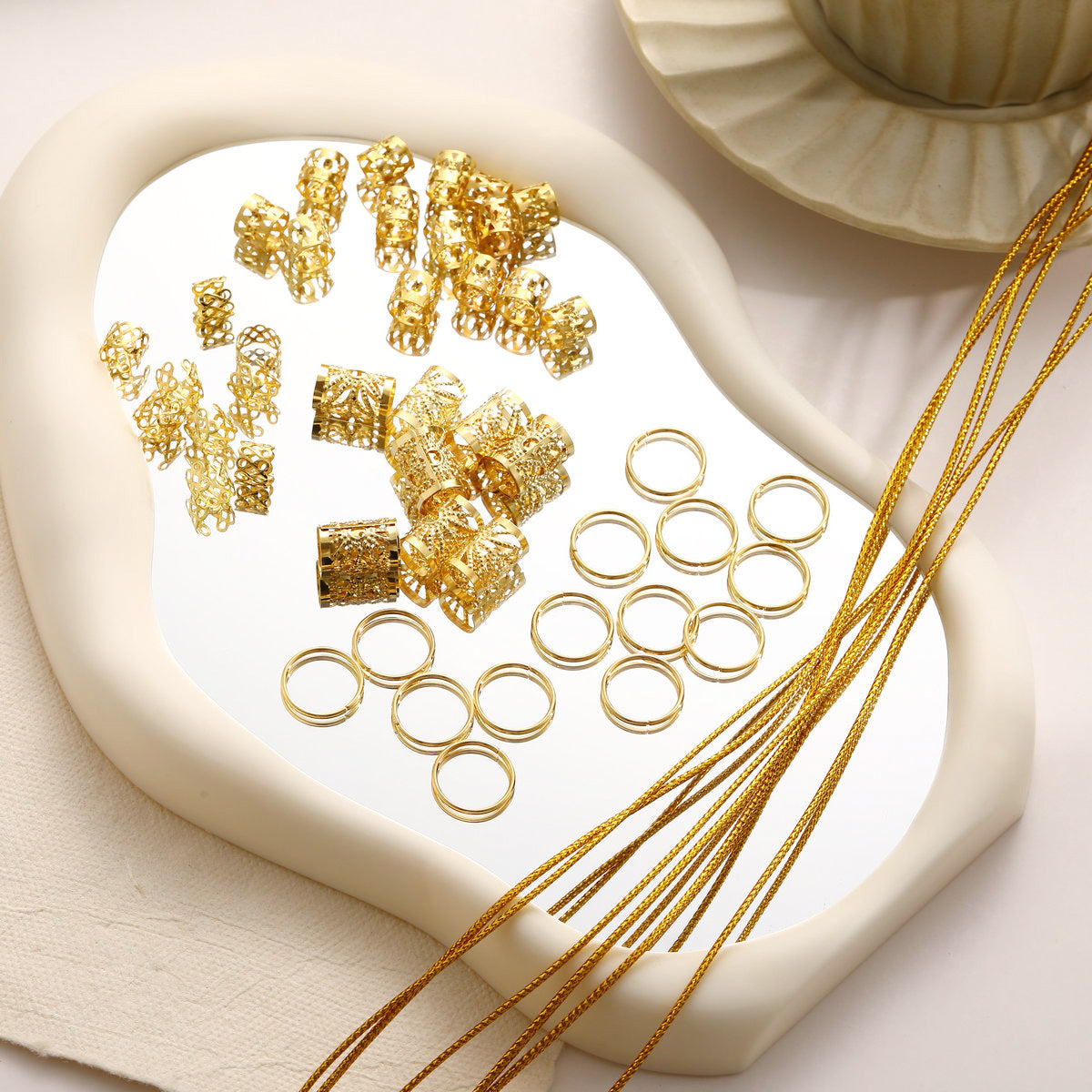 43Pcs DIY Dreadlock Hair Extension Rings