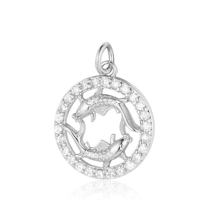 Twelve constellations copper zircon pendant DIY