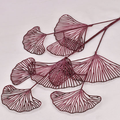 Simulation fan blade 3 forks golden ginkgo leaf simulation flower