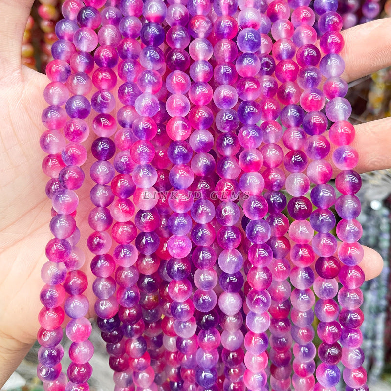 8Mm optimized mixed color chalcedony round beads loose beads