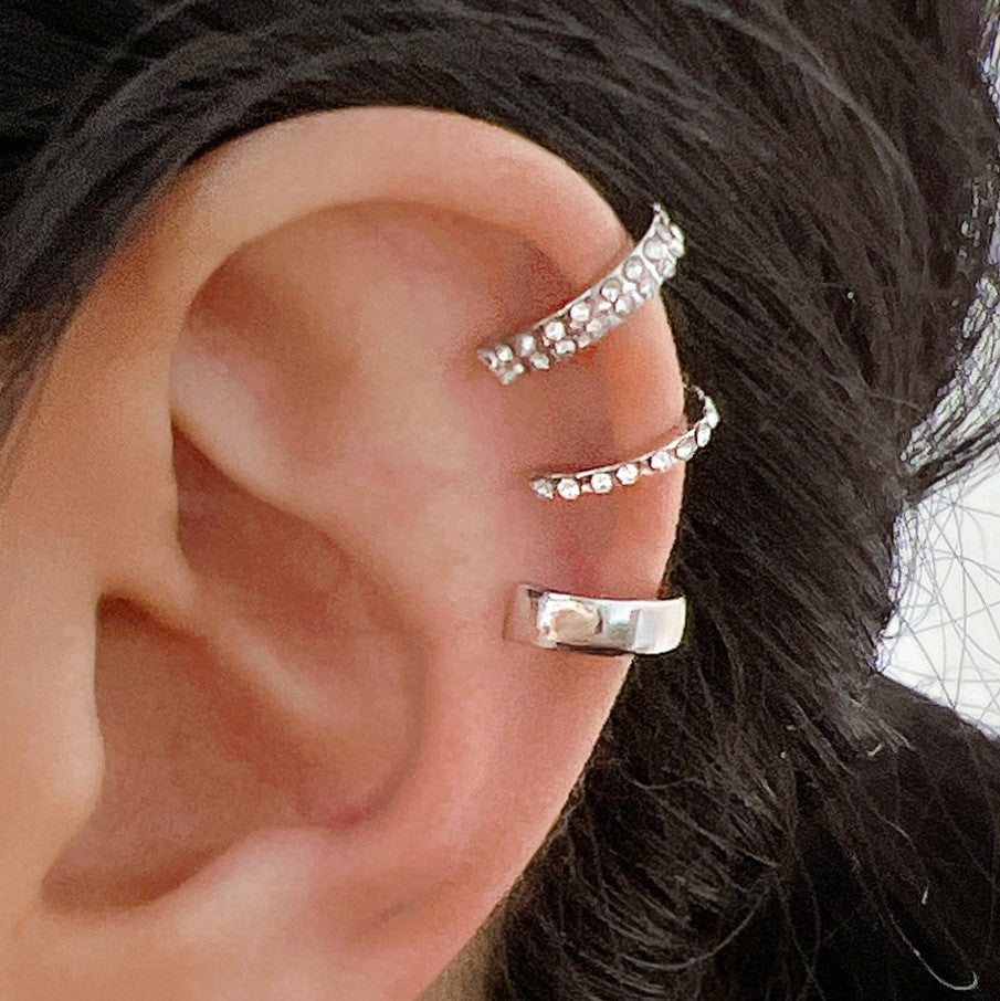 Diamond C-shaped non-pierced ear bone clip