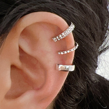 Diamond C-shaped non-pierced ear bone clip